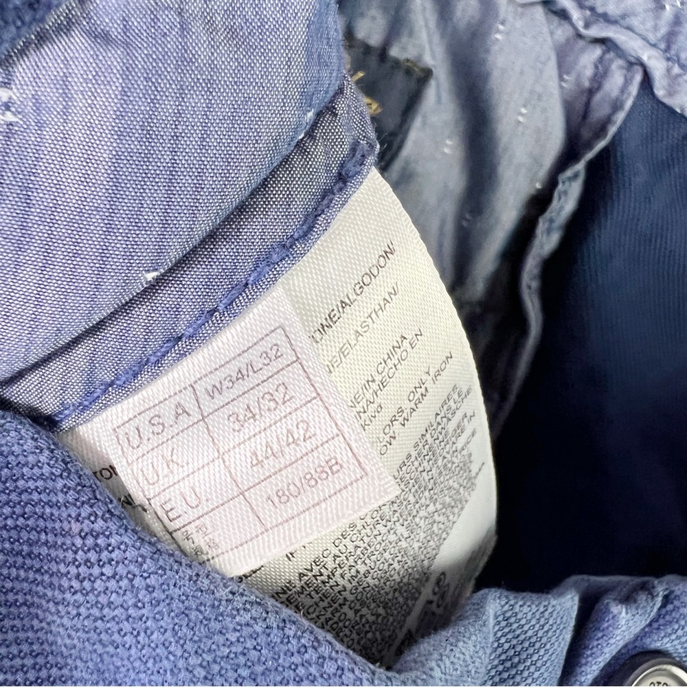 Brooks Brothers Clark Fit Chino Pants Blue Straight Leg Trousers Cotton W34 L32 - Picture 9 of 10